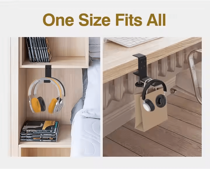 iDock Universal Portable Foldable Aluminum Under Desk Gaming Headphone Hook Headset Clamp Holder Stand - iDock Laptopstand