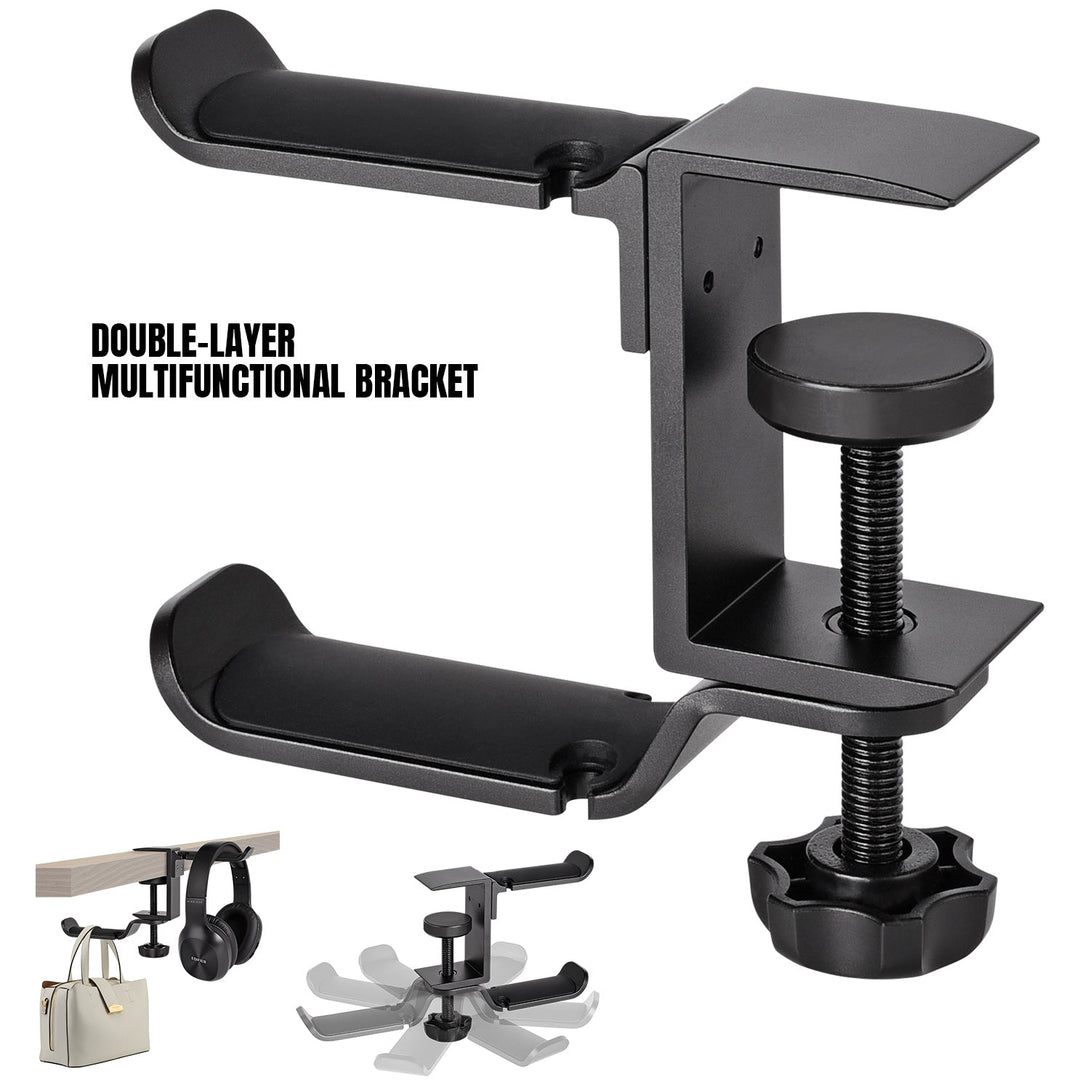 iDock Universal Portable Foldable Aluminum Under Desk Gaming Headphone Hook Headset Clamp Holder Stand - iDock Laptopstand