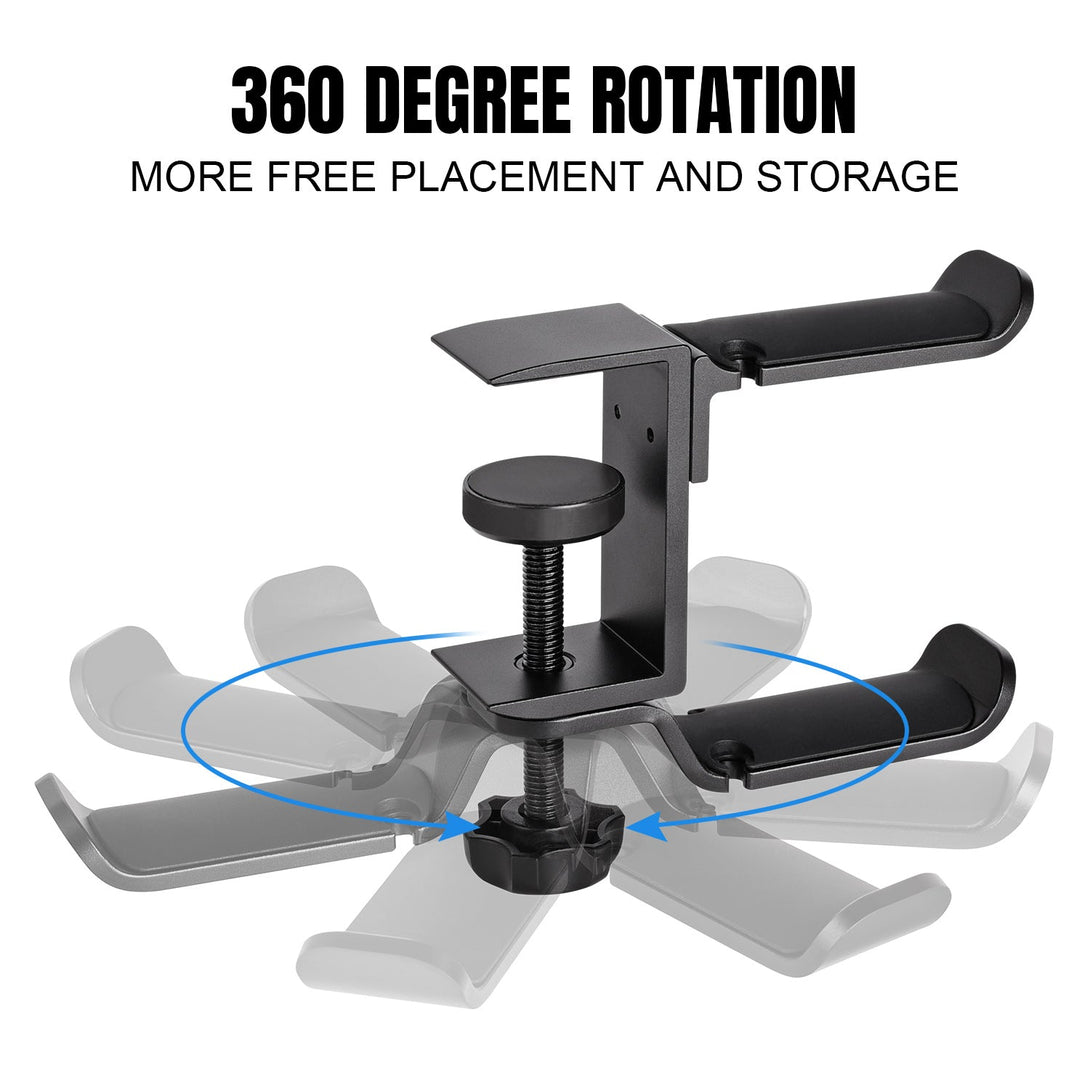 iDock Universal Portable Foldable Aluminum Under Desk Gaming Headphone Hook Headset Clamp Holder Stand - iDock Laptopstand