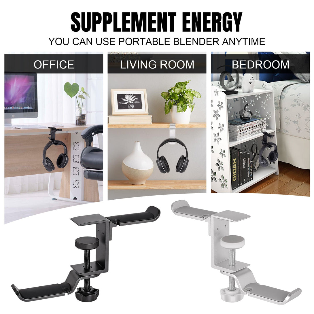 iDock Universal Portable Foldable Aluminum Under Desk Gaming Headphone Hook Headset Clamp Holder Stand - iDock Laptopstand
