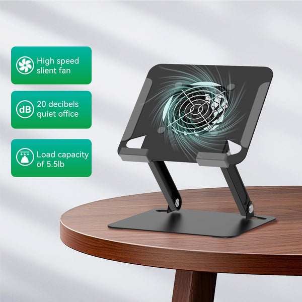 iDock Universal Portable Folding Metal Adjustable Desktop Tablet Stand Holder with fan Cooling pad for iPad - iDock Laptopstand