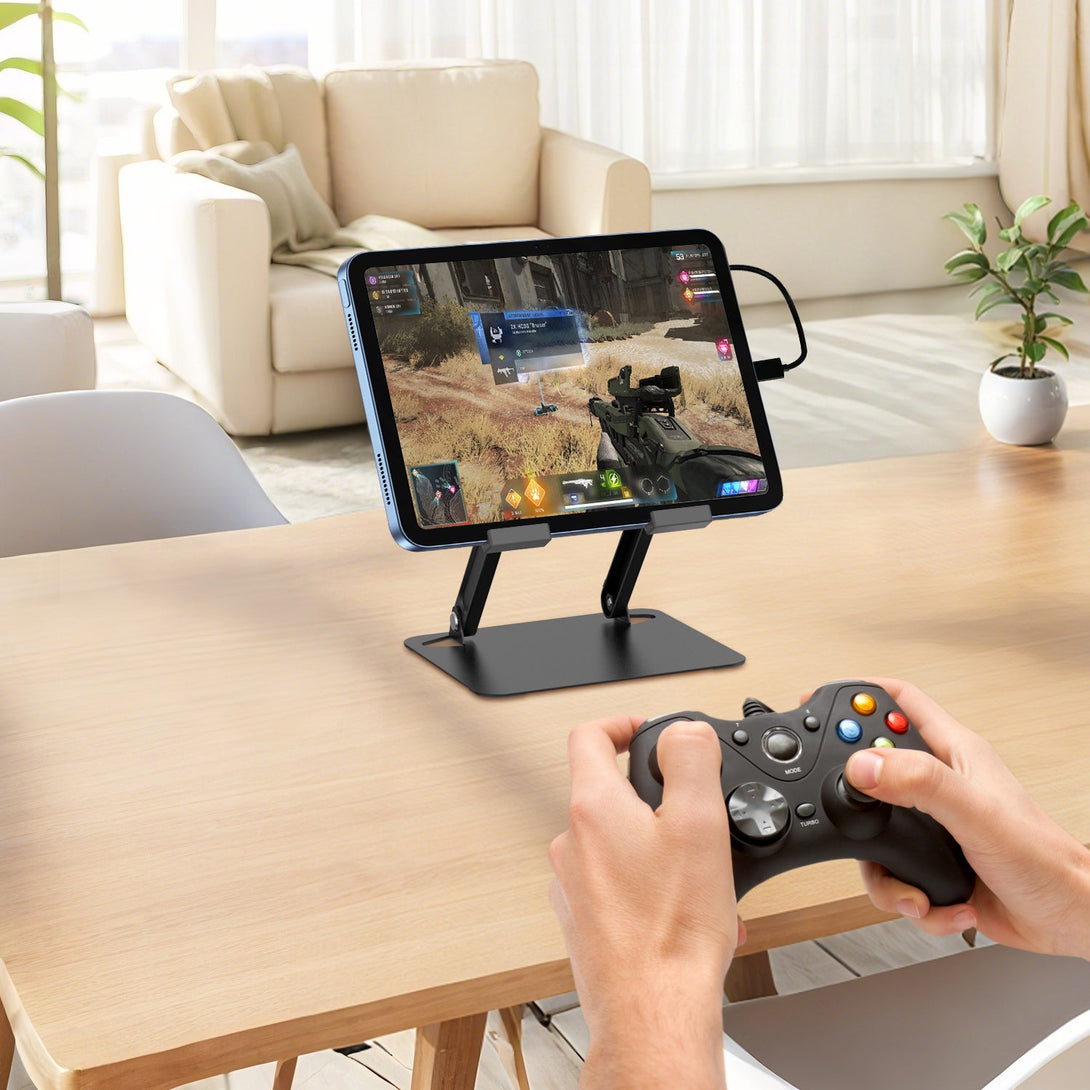 iDock Universal Portable Folding Metal Adjustable Desktop Tablet Stand Holder with fan Cooling pad for iPad - iDock Laptopstand