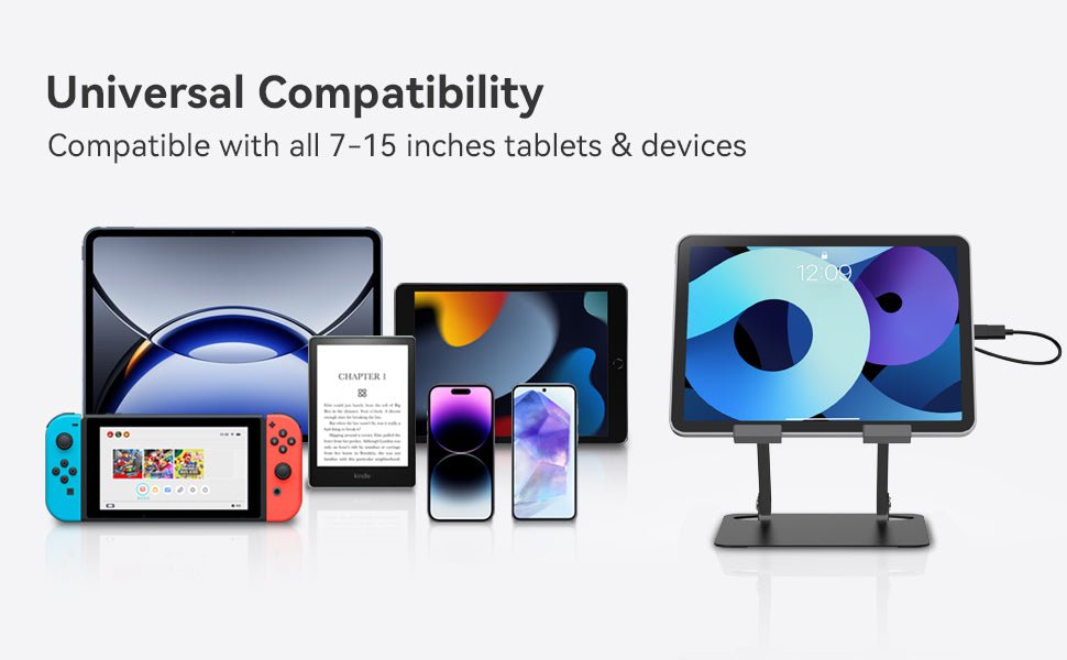 iDock Universal Portable Folding Metal Adjustable Desktop Tablet Stand Holder with fan Cooling pad for iPad - iDock Laptopstand